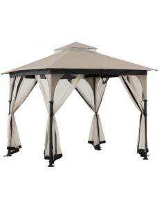 9x9 Column Gazebo(W/ Netting)