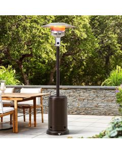 Sunjoy Patio Heater, 47,000 BTU Propane Outdoor Patio Heater with Safety Auto Shut Off Valve and Wheels