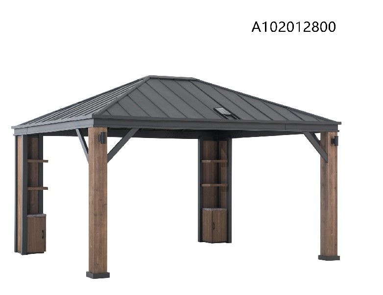 SummerCove Elmgrove 12 ft. x 14 ft. Hardtop Gazebo with LED Lighting ...