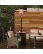 Sunjoy 40,000 BTU Gray Steel Frame Outdoor Patio Propane Heater with Table Top for Commercial & Residential Use