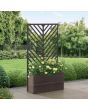 Sunjoy 44 in. Black Steel Outdoor Privacy Screen Raised Garden Planter Bed with Trellis